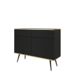 Komoda Oro KSZ107 MDF Czarna Czarne nóżki