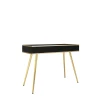 Czarna toaletka Oro T102 MDF konsola 102 cm ze złotymi nogami miniatura