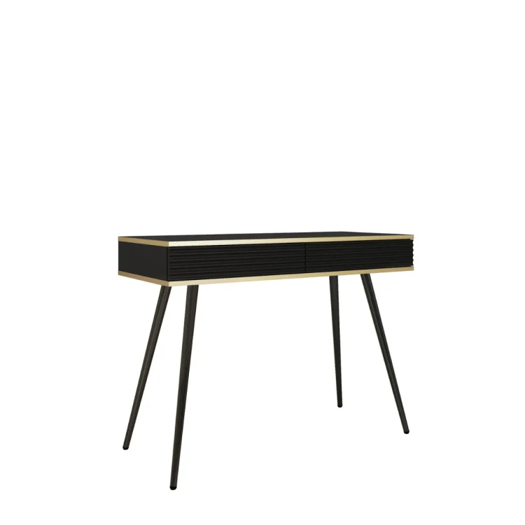 Czarna toaletka Oro T102 MDF konsola 102 cm z czarnymi nogami miniatura