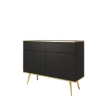 Komoda Oro KSZ107 Czarna Złote nóżki