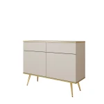 Komoda Oro KSZ107 Beżowa Złote nóżki