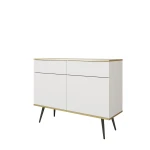 Komoda Oro KSZ107 Biała Czarne nóżki