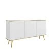 Nowoczesna komoda Oro K160 biały mat ze złotymi detalami – miniatura