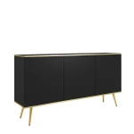 Komoda Oro K160 Czarna Złote nóżki