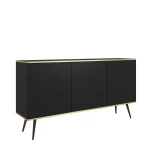 Komoda Oro K160 Czarna Czarne nóżki