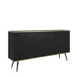 Komoda Oro K160 Czarna Czarne nóżki
