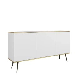 Komoda Oro K160 Biała Czarne nóżki