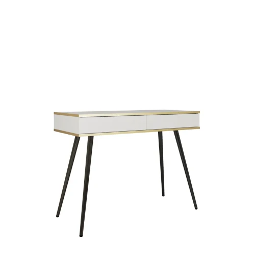Biała toaletka Oro T102 konsola 102 cm z czarnymi nogami miniatura