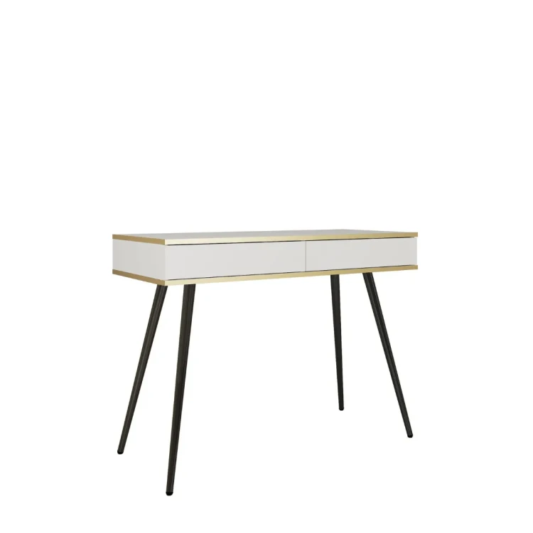 Biała toaletka Oro T102 konsola 102 cm z czarnymi nogami miniatura