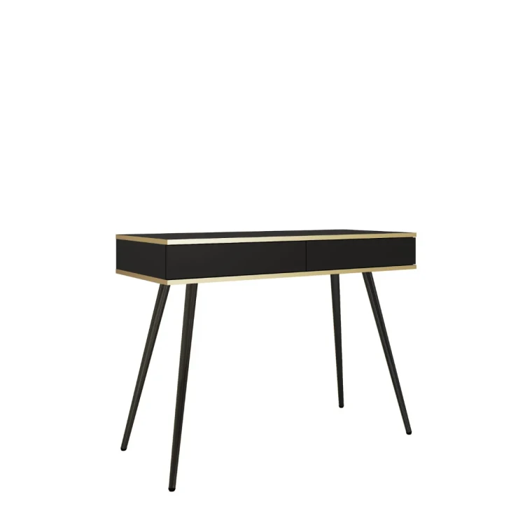 Czarna toaletka Oro T102 konsola 102 cm z czarnymi nogami miniatura