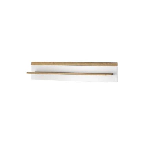 Półka wisząca Primo P107 w kolorze białym i dąb riviera, szerokość 107 cm, styl skandynawski miniatura