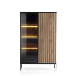 Witryna Sento WTSZ104 3LED Czarny / Dąb Wotan