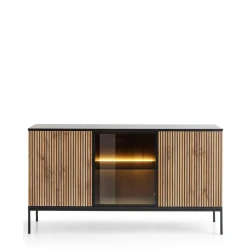 Komoda Sento K154 LED Czarny / Dąb Wotan