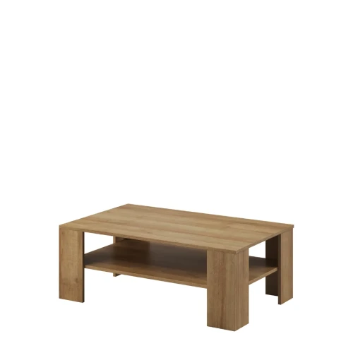 Ława do salonu Sky L103 dąb riviera ujęcie pod kątem prezentujące solidną konstrukcję i niską wysokość 38 cm