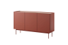 Nowoczesna komoda Color K-144 w kolorze Ceramic Red 144 cm bez uchwytów