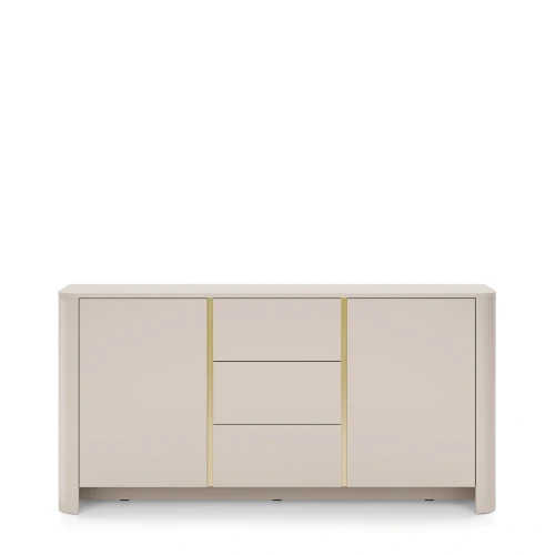 Szeroka komoda Bari KSZ168 kaszmir 168 cm widok z przodu 3 szuflady i 2 szafki miniatura