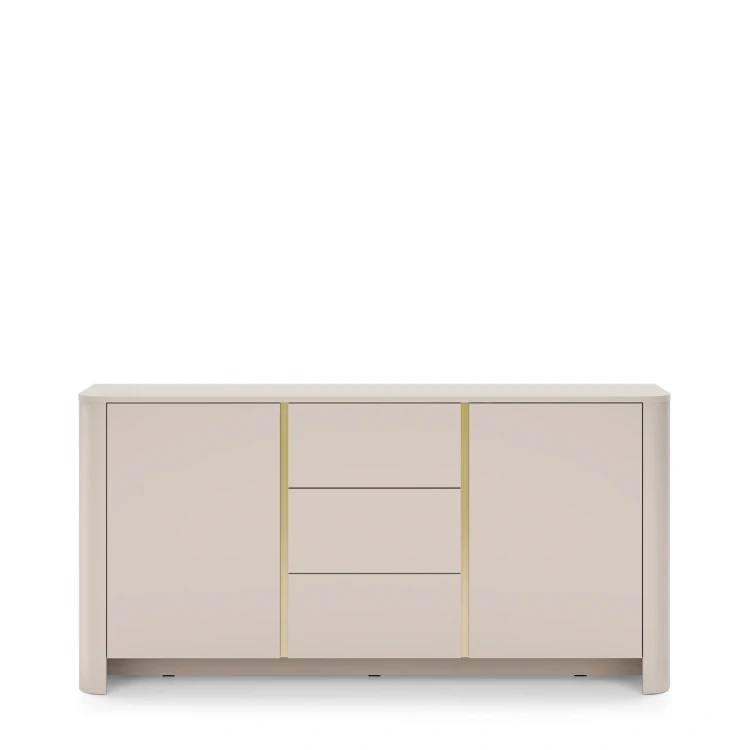 Szeroka komoda Bari KSZ168 kaszmir 168 cm widok z przodu 3 szuflady i 2 szafki miniatura