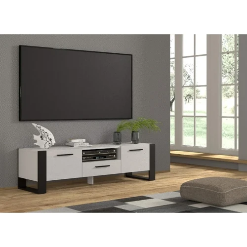 Szafka RTV Nuka Biały Mat — 160 cm