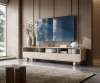 Szafka pod telewizor Albion 180 w nowoczesnym salonie pod ekranem TV styl modern organic