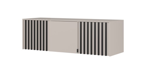Szafka nad szafę z lamelami Nelly 3D kaszmirowa widok z boku – wysokość 50 cm.
