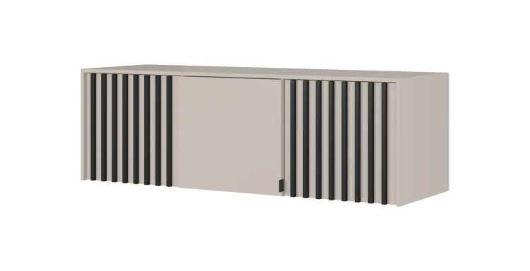 Szafka nad szafę z lamelami Nelly 3D kaszmirowa widok z boku – wysokość 50 cm.