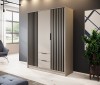 Szafa Nelly 3D kaszmirowa bez lustra w nowoczesnym wnętrzu sypialni w stylu loft.
