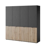 Szafa modułowa Sandbox Sento 202cm Czarna Dąb Wotan