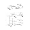 Schemat techniczny komody Albion KSZ108 wymiary 108x75x39 cm