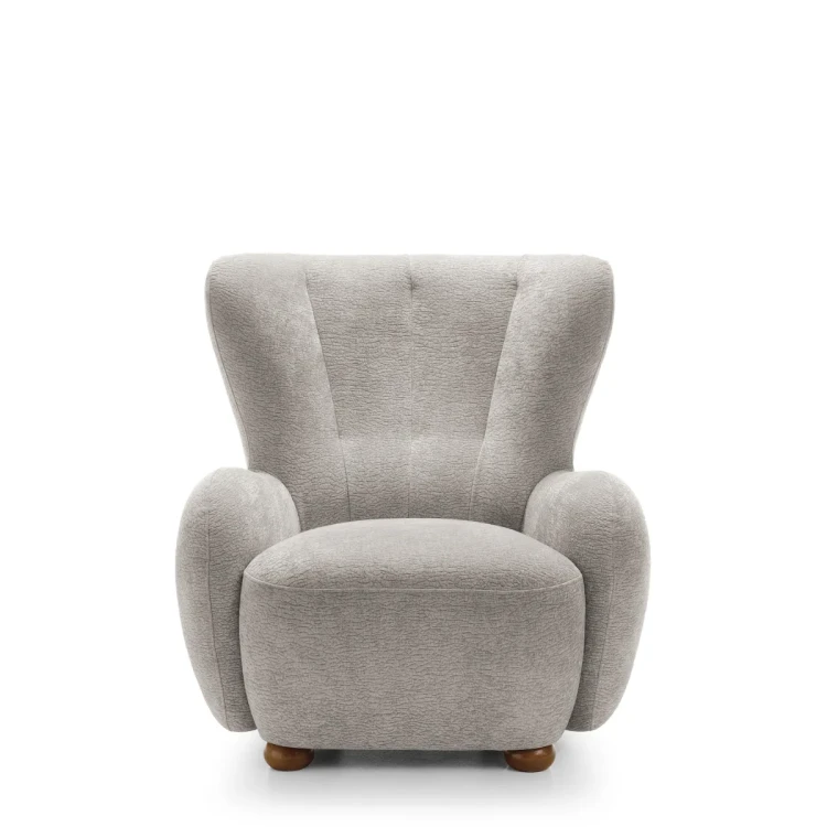 Stalowy fotel Ciro Dress Me 02 prezentujący nowoczesną, obłą sylwetkę i ergonomiczne oparcie.