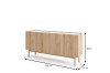 Wymiary komody Boho K144/68 144x68x37 cm wizualizacja bryły mebla