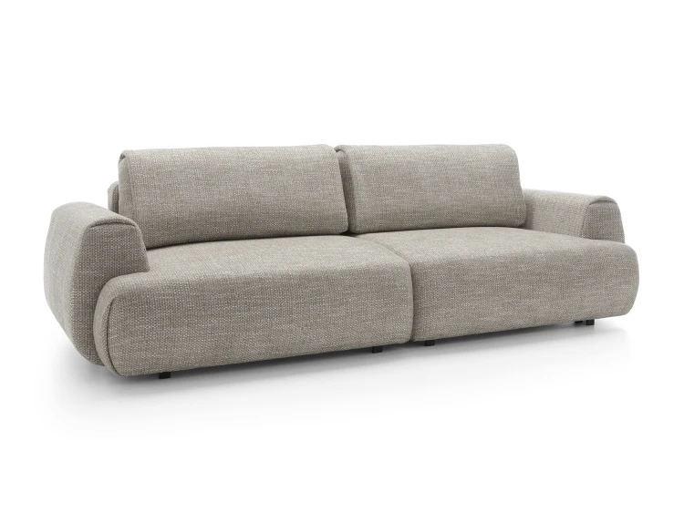Sofa Pocket Silencio 19 Szara widziana pod kątem, podkreślająca głębokość 106 cm i nowoczesny design.