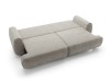Szara sofa Pocket rozłożona do funkcji spania o powierzchni 147x200 cm z użyciem automatu DL.