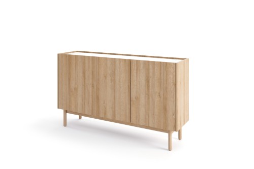 Nowoczesna komoda Boho 144 cm dąb riviera i marmurowy blat pod kątem.jpg