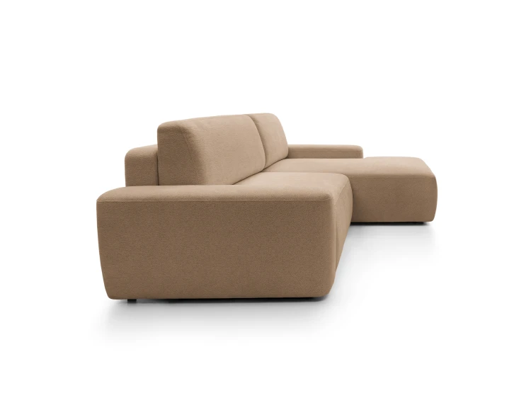 Profil boczny narożnika Bouli M prezentujący zaoblone krawędzie i ergonomiczną bryłę o wysokości 82 cm.