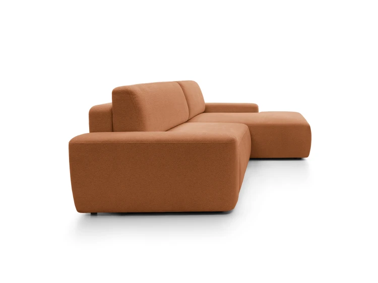 Profil boczny narożnika Bouli M prezentujący zaoblone krawędzie i ergonomiczną linię o wysokości 82 cm.
