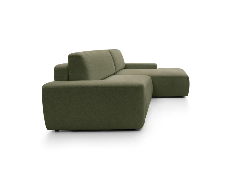 Profil boczny narożnika Bouli M prezentujący zaoblone krawędzie i ergonomiczną linię o wysokości 82 cm.