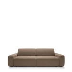 Sofa z funkcją spania i pojemnikiem Bouli Czekoladowa