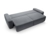 Grafitowa sofa Bouli rozłożona do funkcji spania o powierzchni 136x200 cm z widocznym systemem SMART.