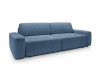 Sofa Bouli Raven 86 Granatowa widziana pod kątem, podkreślająca zaokrąglone boki i głębokość 105 cm.