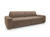 Sofa Bouli Raven 45 Czekoladowa widziana pod kątem, podkreślająca zaokrąglone boczki i głębokość 105 cm.