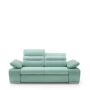 Nowoczesna jasnozielona sofa Korfu o szerokości 214 cm w luksusowej tkaninie welurowej.