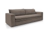 Sofa Tilia Brązowa widziana pod kątem, podkreślająca całkowitą głębokość 95 cm oraz geometryczną formę boku.