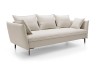 Sofa Gloss Jasnobeżowa widziana pod kątem, podkreślająca całkowitą głębokość 103 cm oraz nowoczesną formę boku.
