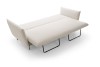 Jasnobeżowa sofa Gloss rozłożona do funkcji spania o dużej i równej powierzchni nocnej 149x200 cm