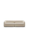 Nowoczesna jasnobeżowa sofa modułowa Nobo 2L+2R o szerokości 288 cm w tkaninie Dress Me 16 zaprezentowana na białym tle.