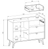 Schemat techniczny komody Forest KSZD106 z wymiarami: szerokość 106 cm, wysokość 80 cm, głębokość 38 cm
