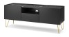 Szafka RTV Harmony 144 cm czarny mat marmur i złoto prezentacja bryły pod kątem