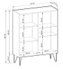 Rysunek techniczny witryny Harmony WT97 z wymiarami: szerokość 97 cm, wysokość 122 cm, głębokość 37 cm, wysokość nóżek 20 cm