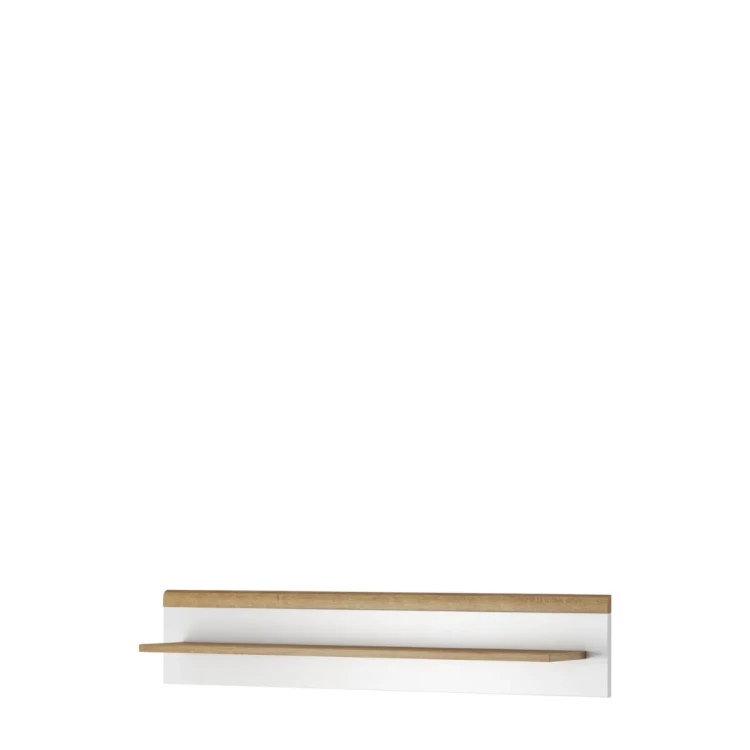 Półka wisząca Primo P107 w kolorze białym i dąb riviera, szerokość 107 cm, styl skandynawski miniatura