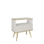 Szafka nocna Oro S54 MDF Biała Złote nóżki